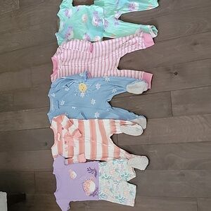 12m Girl Carter's Cloud Island Baby Girl Summer Springtime Pajama Bundle